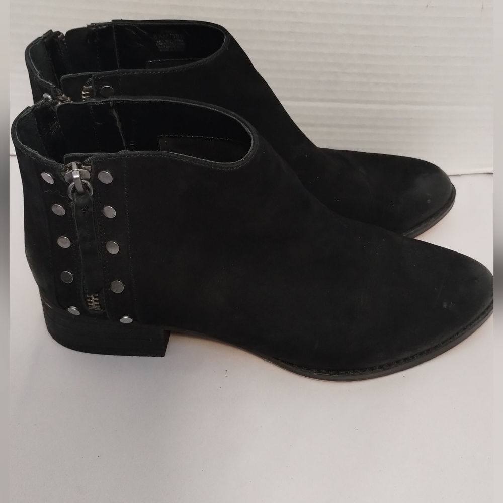 Vince Camuto Black Suede Studded Ankle Boots